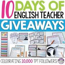 To Celebrate And Say A Big Thank You To All 10 000 Of My Followers I Am Having 10 Days Of English Te Teacher Giveaway How To Plan Social Studies Middle School