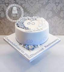 Rich Fruit Diamond Wedding Anniversary Cake Decorated With Tiny Flowers Dia Wedding Anniversary Cakes Diamond Wedding Anniversary Cake 60th Anniversary Cakes