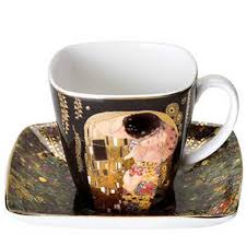 Dekoracyjne lusterko damskie gustav klimt. Filizanka Espresso Pocalunek Gustaw Klimt
