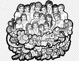 Dibujo, imagen aislada en el fondo blanco. Dibujo Arte Lineal Grupo Social Familia Familia Feliz Gente Monocromo Grupo Social Png Pngwing