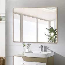 Round gold metal vanity mirror small metallic bathroom make up table top mirror. Bathroom Vanity Gold Mirrors You Ll Love In 2021 Wayfair