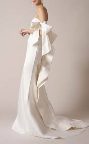 Off The Shoulder Bow Gown Moda Operandi Wedding Dresses Off Shoulder Wedding Dress Bridal Gowns