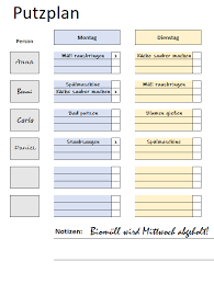 Familien putzplan zum ausdrucken 19 besten planner bilder auf. Putzplan Erstellen Mit Vorlagen Und Tipps