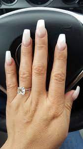 Pink And White Ombre Wide Coffin Nails Pink Ombre Nails Coffin Nails Pink Nails