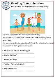 esl reading comprehension worksheets worksheets day