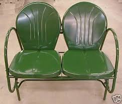 Metal 2 Seat Retro Tulip Lawn Glider Hunter Green By Lb International Http Www Amazon Com Dp B002 Metal Lawn Chairs Vintage Metal Chairs Porch Swing Chair