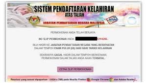Ibu pejabat jabatan pendaftaran negara putrajaya, kementerian dalam negeri no 20, persiaran perdana, presint 2 pusat pentadbiran kerajaan persekutuan 62551 wilayah persekutuan putrajaya. Cara Daftar Kelahiran Online Jpn Mudah Cepat Dalam Tempoh Pkp