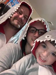 my kids were gifted the matching shark outfits 😂🦈