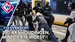 Grimmige Gaza-demonstratie, activisten op treinrails | 112 ... - YouTube