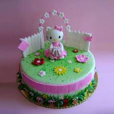Girly birthday cake cat design. Birthday Hello Kitty Cake Famous Character For Kids