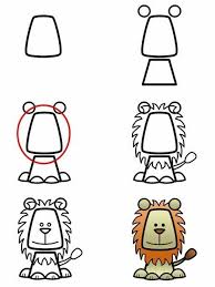 Lion Children Stepbystep Drawing Tekenen Dieren Tekenen Tekenen Voor Kinderen