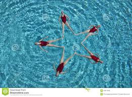 Synchronised Swimmers Forming A Star Shape Synchronized Swimming Swimmer Swimming