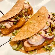Cut remaining brussels sprouts in half. Homemade Baja Fish Tacos With Brussel Sprouts Slaw And Chipotle Mayo Vegetarian