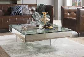 From rustic and distressed occasional tables to contemporary chrome styles, choose one of our fabulous designs or famous brand pieces. Meria 40 Square Glass Top Mirrored Coffee Table