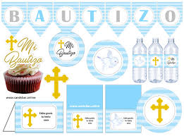 Para armar y decorar tortas, cupcakes, cakepop, cookies y macaroons. Candy Bar Bautizo Nino Azul Para Imprimir Y Editar Gratis