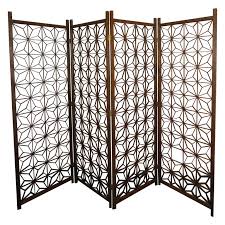There are two brass hardware on top for hanging it on the wall. Handsome Mid Century Modern 4 Panel Folding Screen Bohemian For Sale At 1stdibs