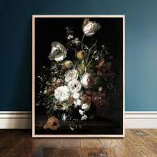 Throughout art history, flowers have been one of the most beloved subjects for painters. Vintage Flower Painting On Canvas Art Classic Rose Peony Quadro Decoracion Poster And Print Elegant Wall Picture For Living Room Nordic Wall Decor
