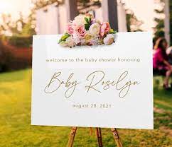 Acrylic Welcome Baby Shower Sign Baby Shower Decor Mulberry Market Designs