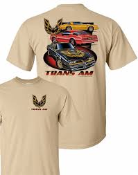 You have come to the right place! 1977 Pontiac Firebird Three Trans Am T Shirt With Black Gold Hood Bird Logo On Front Chest