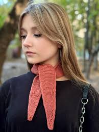 Fashion Small Neck Scarf Sophie. Terracotta Scarf, Soft Scarf Cotton, Fall  Scarf for Women. Hand Knitted Little Scarf Kerchief, Gift for Her