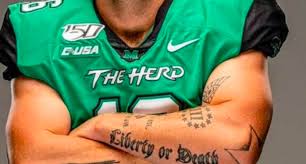 The kicker has a prominent u.s. A Lot Of People Are In A Real Hurry To Move Past Patriots Kicker Justin Rohrwasser S Right Wing Tattoos