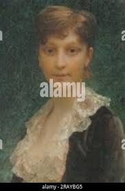 Portrait of Eugenie Risler, wife of Jules Ferry 1875 by Ernest Hébert Stock  Photo