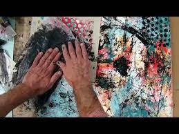 How to paint plexiglass for disc pendant lighting. Dan Tirels Monoprinting Abstract Ideas With Acrylic Paint On Stretched Canvas Youtube
