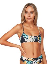 Billabong Utopia Palm Bralette Bikini Top Black Surfstitch