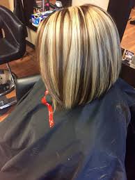 Chunky Blonde Highlight With A Mocha Brown Base And Short Hair Bob Short Hair Highlights Short Hair Styles Chunky Blonde Highlights