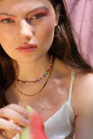 Beaded Rainbow Necklace, Colorful Layering Necklace, Gay Pride Necklace,  Multicolor Beaded Necklace, Rainbow Choker, Colorful Necklace