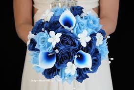 Royal Blue And Light Blue Wedding Flower Package Accented With Crystals Stephanotis And Blue P Wedding Flower Packages Blue Wedding Flowers Light Blue Wedding
