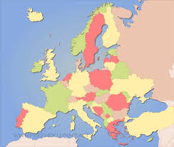 The map also shows the political regions (countries) in africa and the islands off the continents. Europe Blank Map