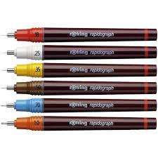 A technical pen is a specialized instrument used by an engineer, architect, or drafter to make lines of constant width for architectural, engineering, or technical drawings. Rotring Rapidograph Pen 0 25mm Nib S0194270 Hunt Office Uk
