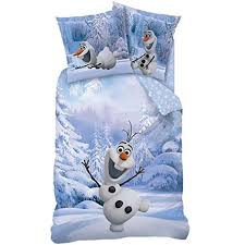 Biber Kinder Wende Bettwasche Frozen Snowman Olaf Die Eiskonigin 135 X 200 Cm 80 X 80 Cm 100 Baumwolle In Flanell Anna Elsa Schneemann Kinder Bettwasche