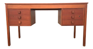 Dual sided 6 drawer desk build and finish. Danish Mid Century Modern Domino Mobler Teak 6 Drawer Desk Chairish