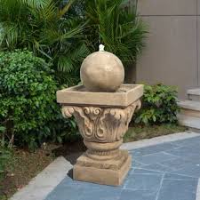 Jowett resin royal lion head wallfall fountain with light. Brown Sphere Outdoor Fountains You Ll Love In 2021 Wayfair