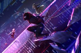 Also explore thousands of beautiful hd wallpapers and background images. Hd Wallpaper Illustration Of Spider Man Falling Down Miles Morales Spider Man Into The Spider Verse Wallpaper Flare
