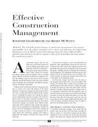 What is construction senior project manager job description ? Construction Project Manager Job Description Pdf