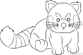 Cute, kawaii red panda art colored with color pencils. Red Panda Coloring Pages Coloringall