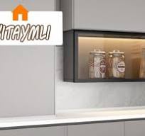 Amazon.com: Kitchen wall mounted glass display cabinet,Gray ...