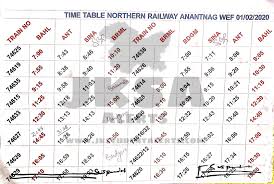 So taking into account that there's a timetable class between hsi 1,000 dse 110 one. New Railway Timings Of Kashmir Wef 01 02 2020 To 31 03 2020 Railway Timetable Kashmir Govt Private Jobs In J K Jkssb Jkpsc Jkpolice J K Student Alerts