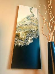 Black And Gold Painting Diy Sale Acrylic Pour Abstract Painting Black White And Gold Modern Art Wall Decor Varnish Finished Before Shipping Original Artwork Abstract Painting Abstract Painting Diy Art