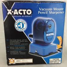 Manual Pencil Sharpener X Acto Vacuum Mount Blue New In Box For Standard Pencils Elmers Box Test X Acto