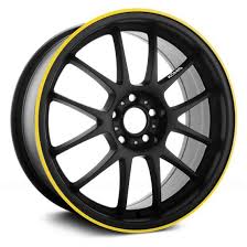Black And Yellow Truck Rims Konig Daylite Black With Yellow Stripe Wheel Rims Konig Wheels