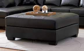 Blue folding storage ottoman bench with tufted padded flip lid. Large Black Ottoman With Storage Leather Ottoman Coffee Table Furniture Faux Leather Ottoman