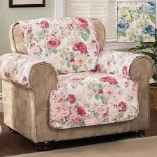 English Floral Sky Blue Quilted Furniture Protectors Furniture Protectors Floral Armchair Armchair Slipcover