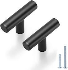 Shop kitchen cabinets by door style. Probrico 15 Pack Flat Black Single Hole Cabinet Knobs 2 Drawer Handle Pulls Kitchen Cupboard T Bar Knobs Stainless Steel Furniture Hardware Amazon Com