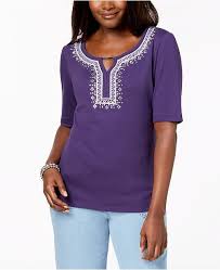Karen Scott Top Cotton 35 In Xs S Tops Tunic Tops Fashion