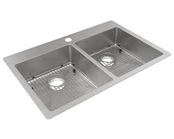 Easy installation without tools, no need to cut and glue. Elkay Crosstown 18 Gauge Stainless Steel 33 X 22 X 6 Equal Double Bowl Dual Mount Ada Sink Kit