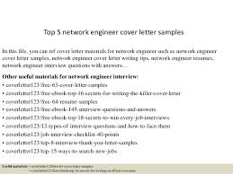Top 5 Network Engineer Cover Letter Samples
